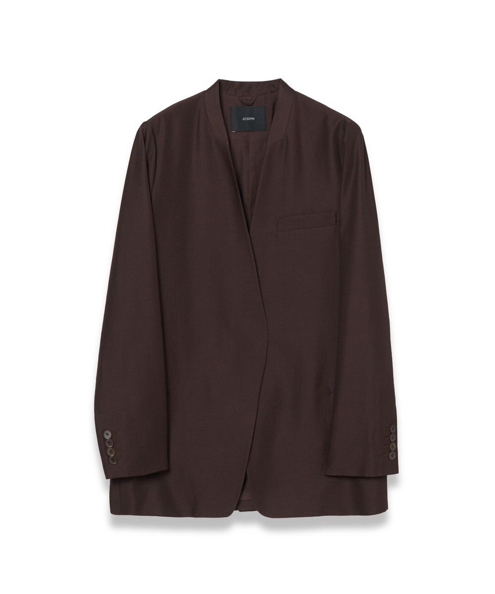 JOSEPH ソフトコットンシルク　ノーカラージャケット 