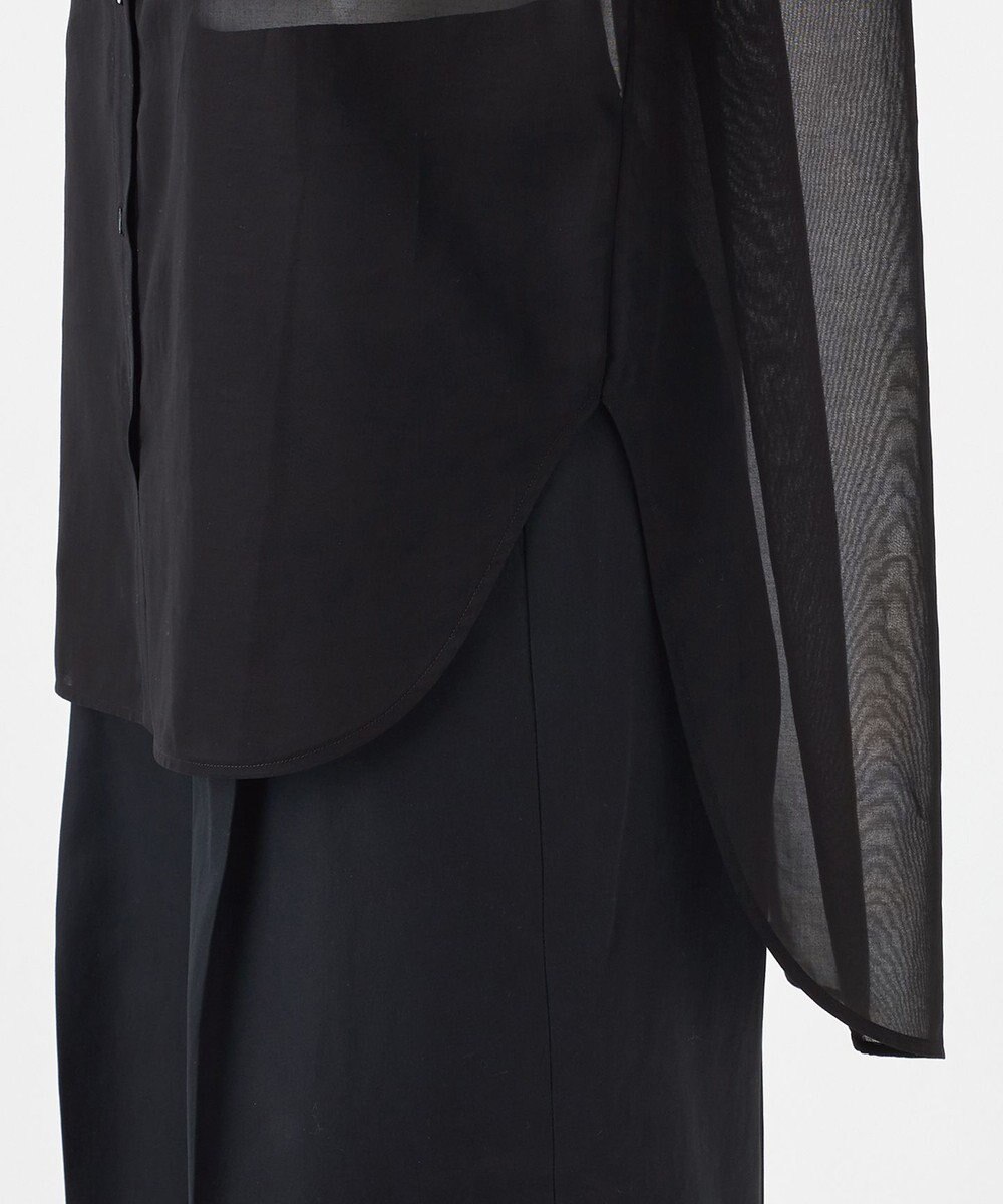 23区 L 【GOLD LABEL】コットンオーガンジー ピンタックブザム シャツ 