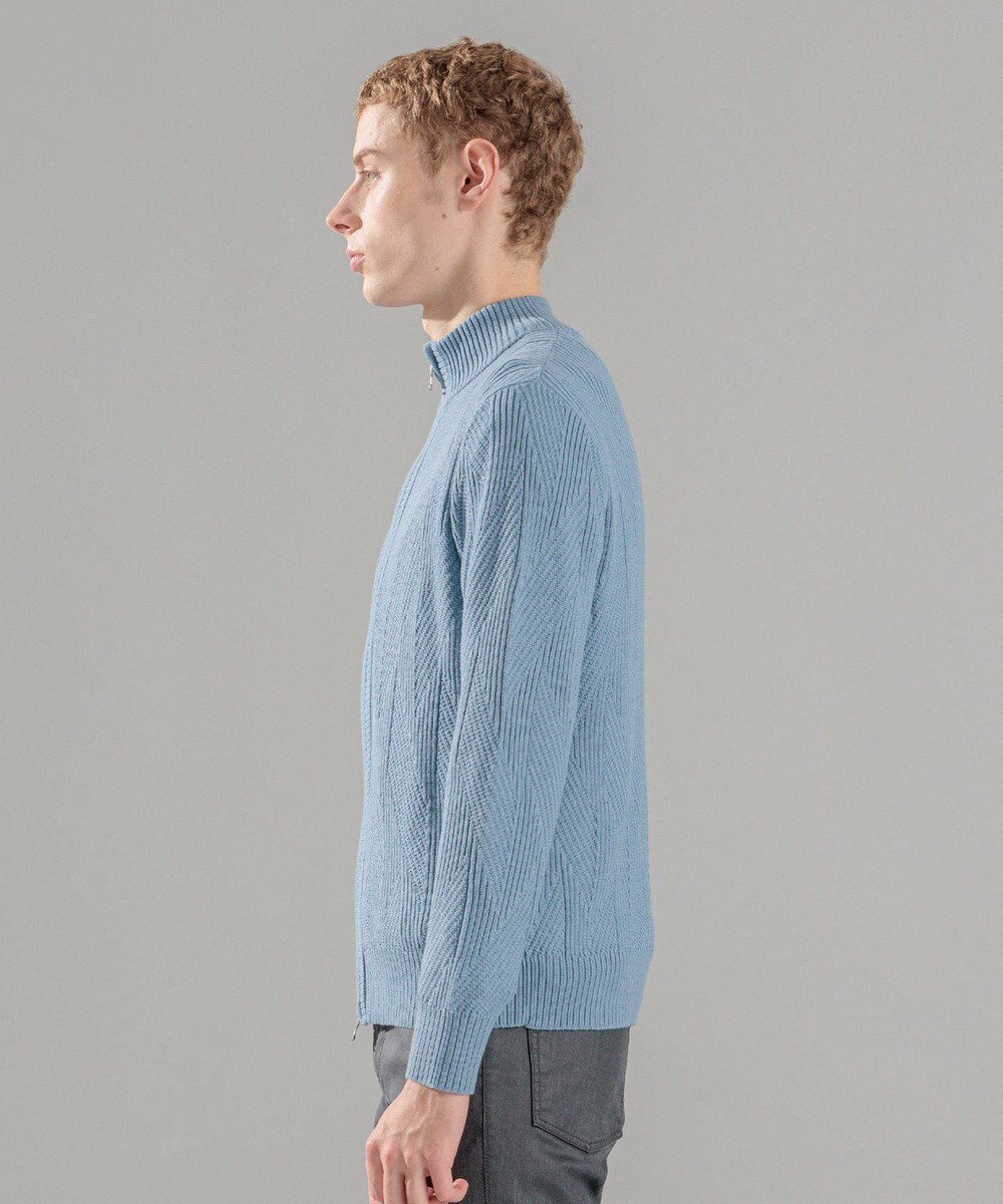 JOSEPH HOMME  新柄【洗える】シルクバルキー　　ハイネックジップアップニット 