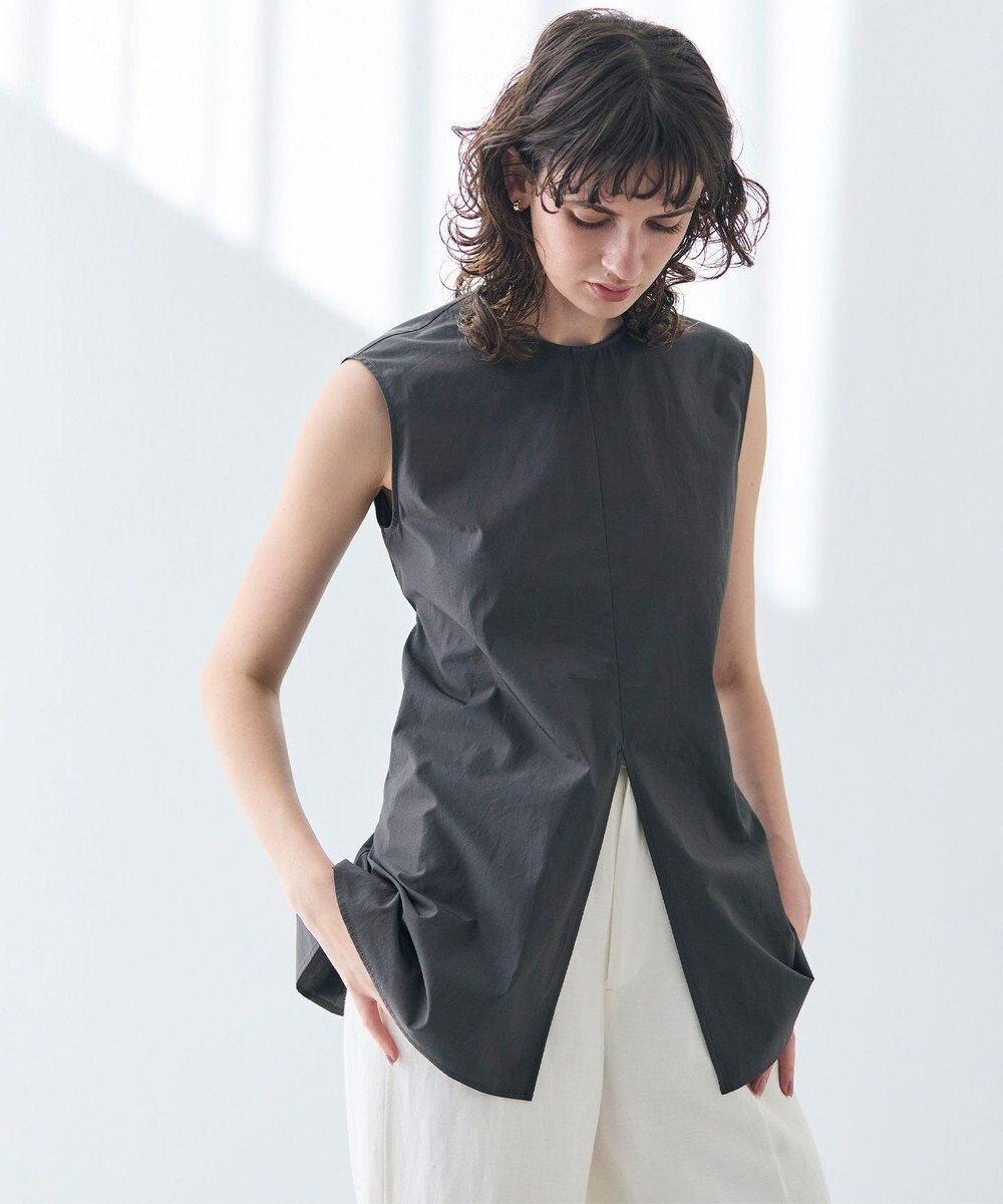 BEIGE， 【洗える・GISELe 6月号掲載】MALLOW / バックリボンコットンノースリーブブラウス 