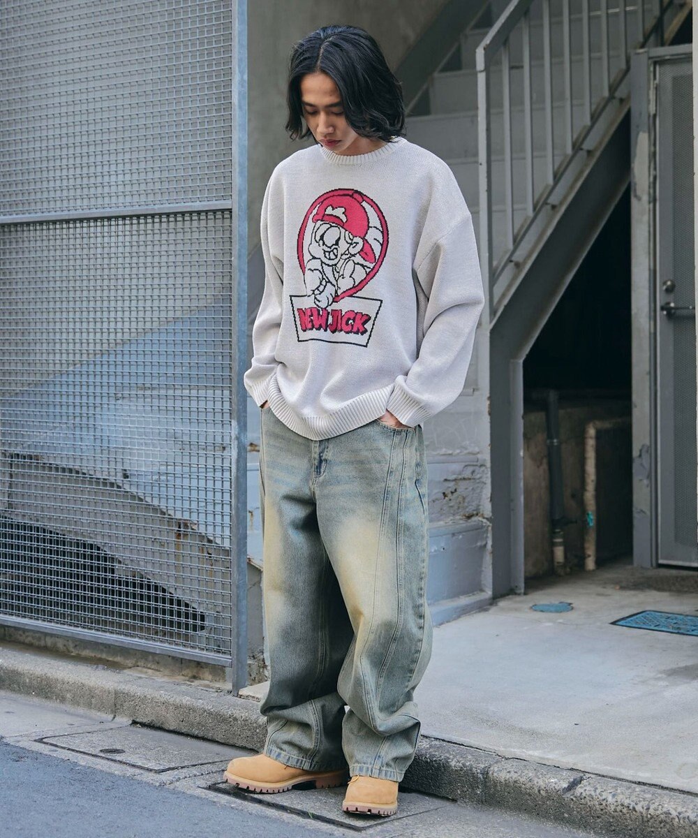 WEGO 【ユニセックス着用ITEM/MLサイズ展開】別注NEW　JACKジャガードニットプルオーバー 