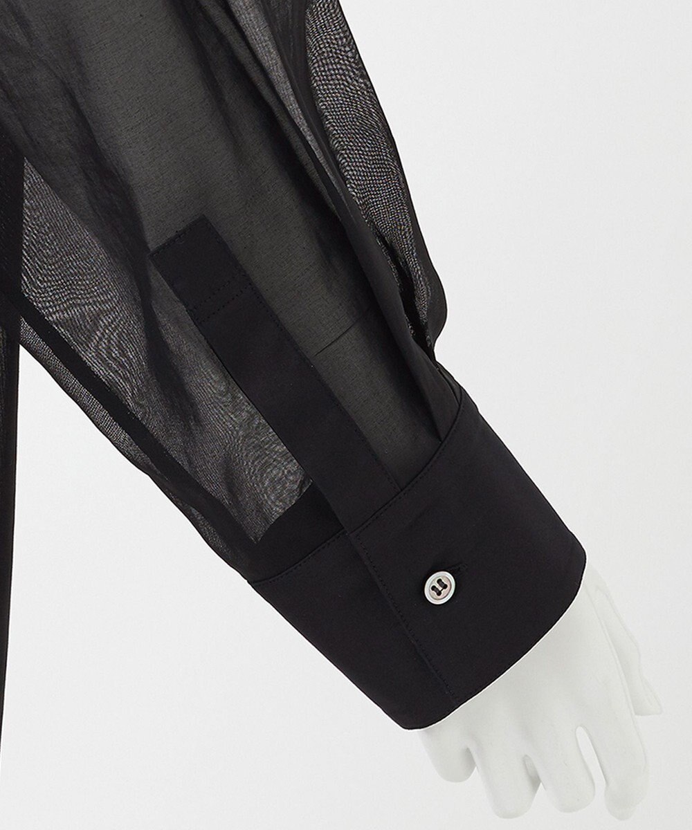 23区 L 【GOLD LABEL】コットンオーガンジー ピンタックブザム シャツ 