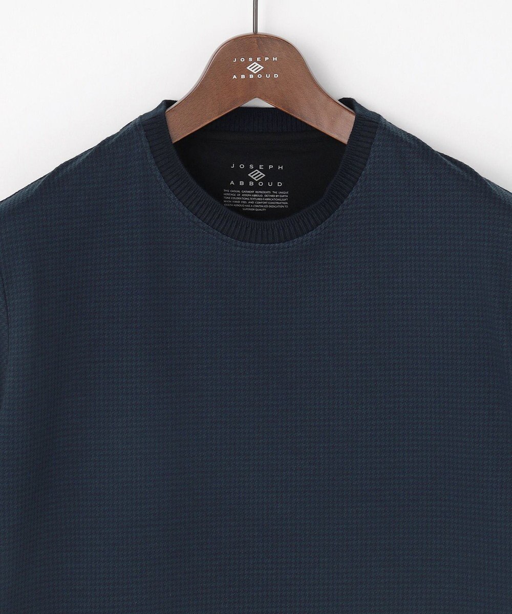 JOSEPH ABBOUD 【オーガニックコットン使用・MADE IN JAPAN】千鳥ジャカード Tシャツ 