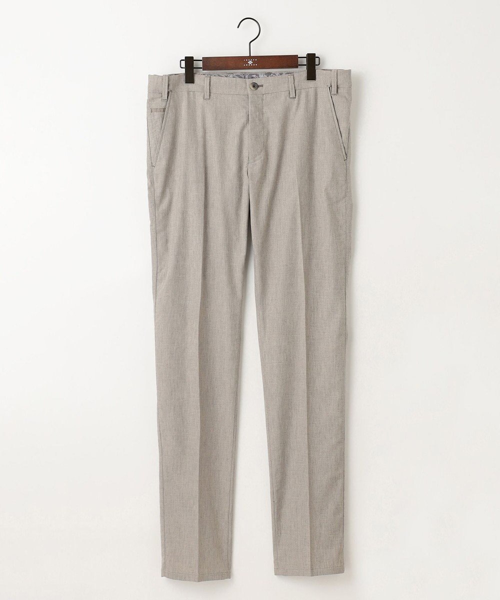 JOSEPH ABBOUD 【キングサイズ・ウエストも伸びる！/ストレッチ】ミックスリネンシャンブレーパンツ 