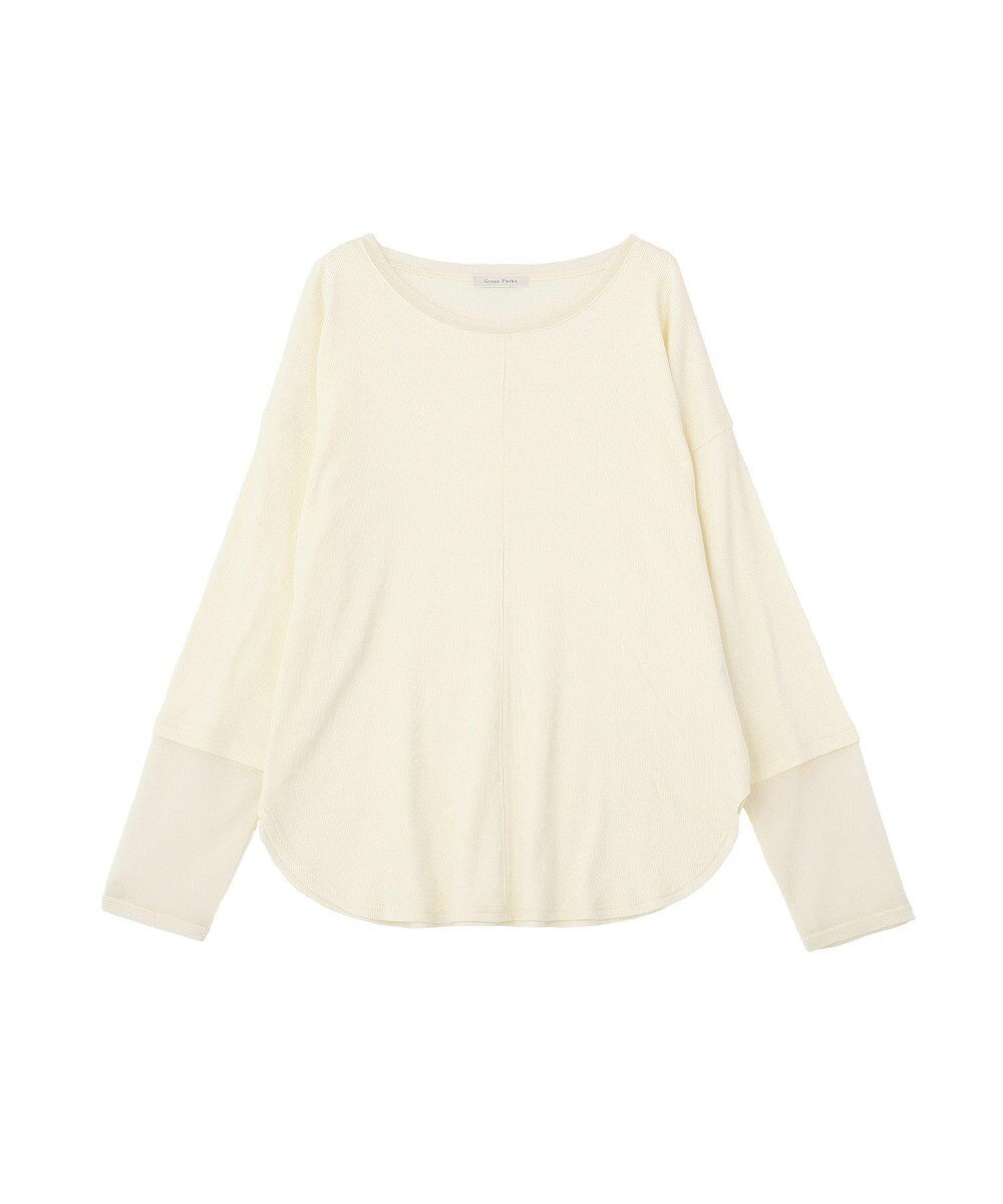 Green Parks 袖チュールリブプルオーバー 