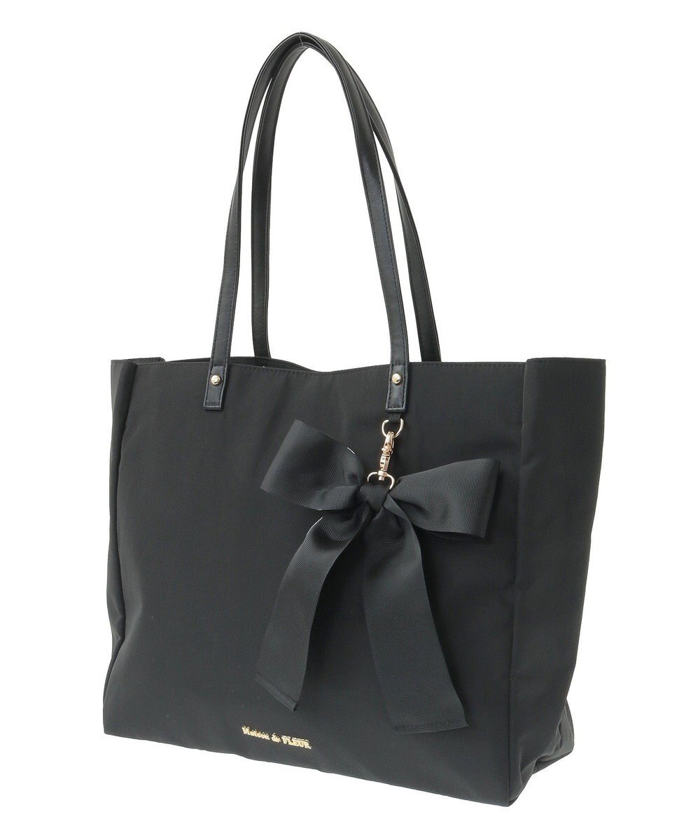 Maison de FLEUR リボンチャーム付き3ルームトートバッグ 
