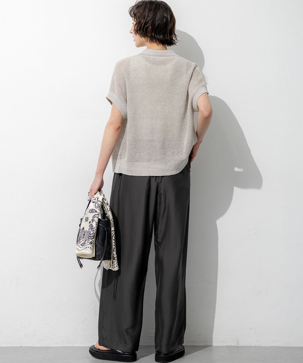 23区 【先行予約】ピュアリネン ハーフスリーブ ポロニット 