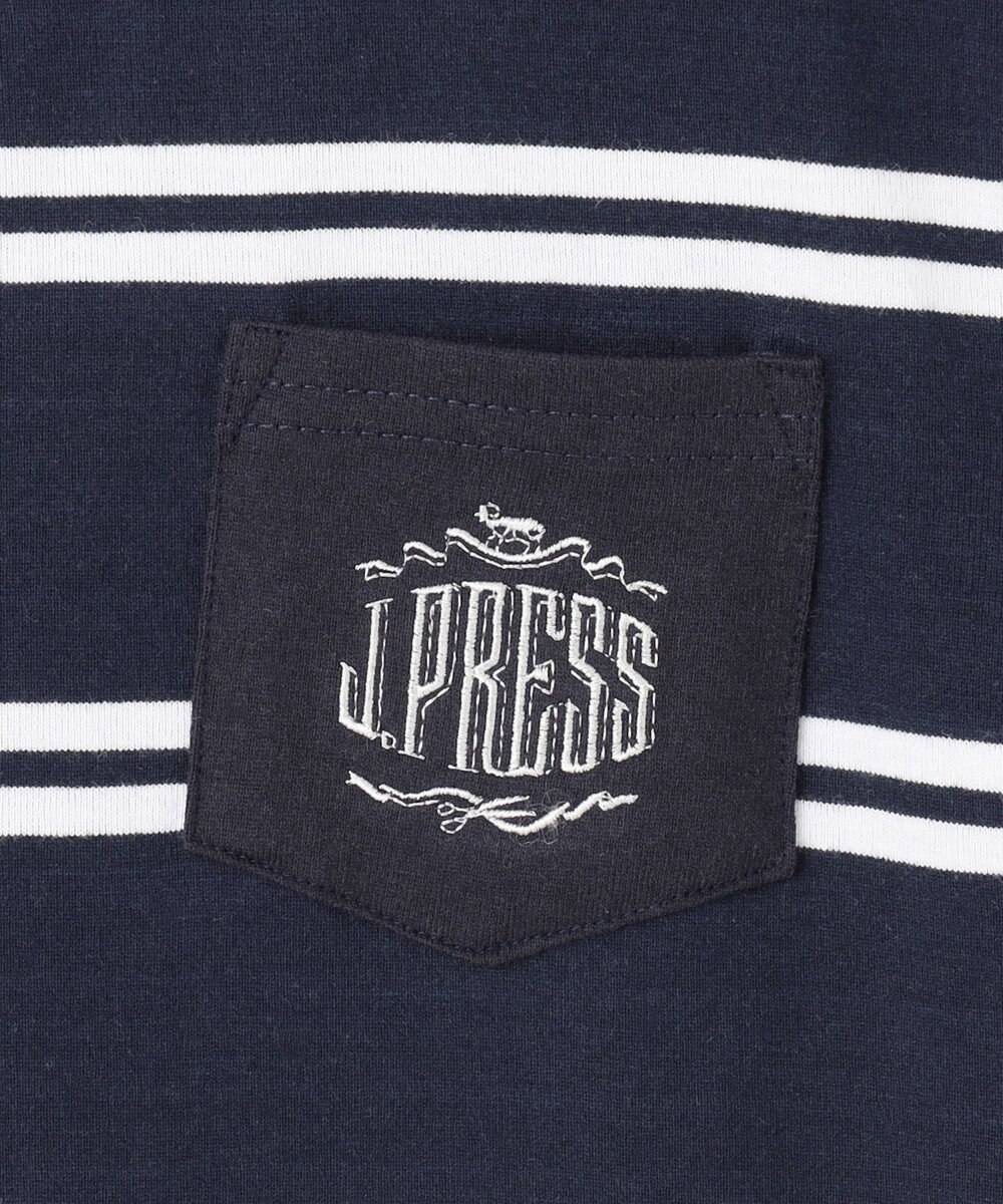 J.PRESS KIDS 【110-130cm】ハウス刺繍ボーダー Ｔシャツ 