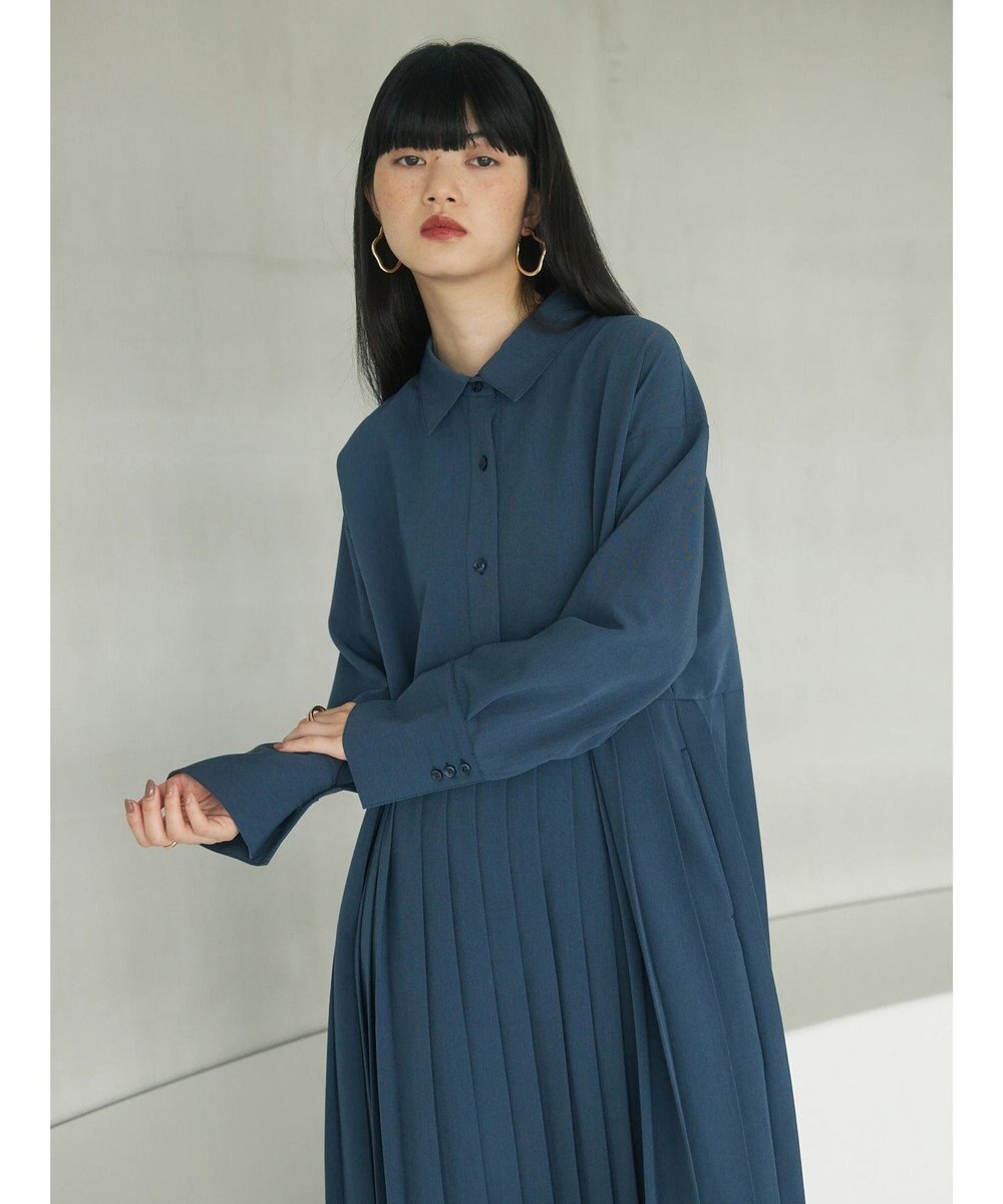 Green Parks armonia．プリーツシャツワンピース 