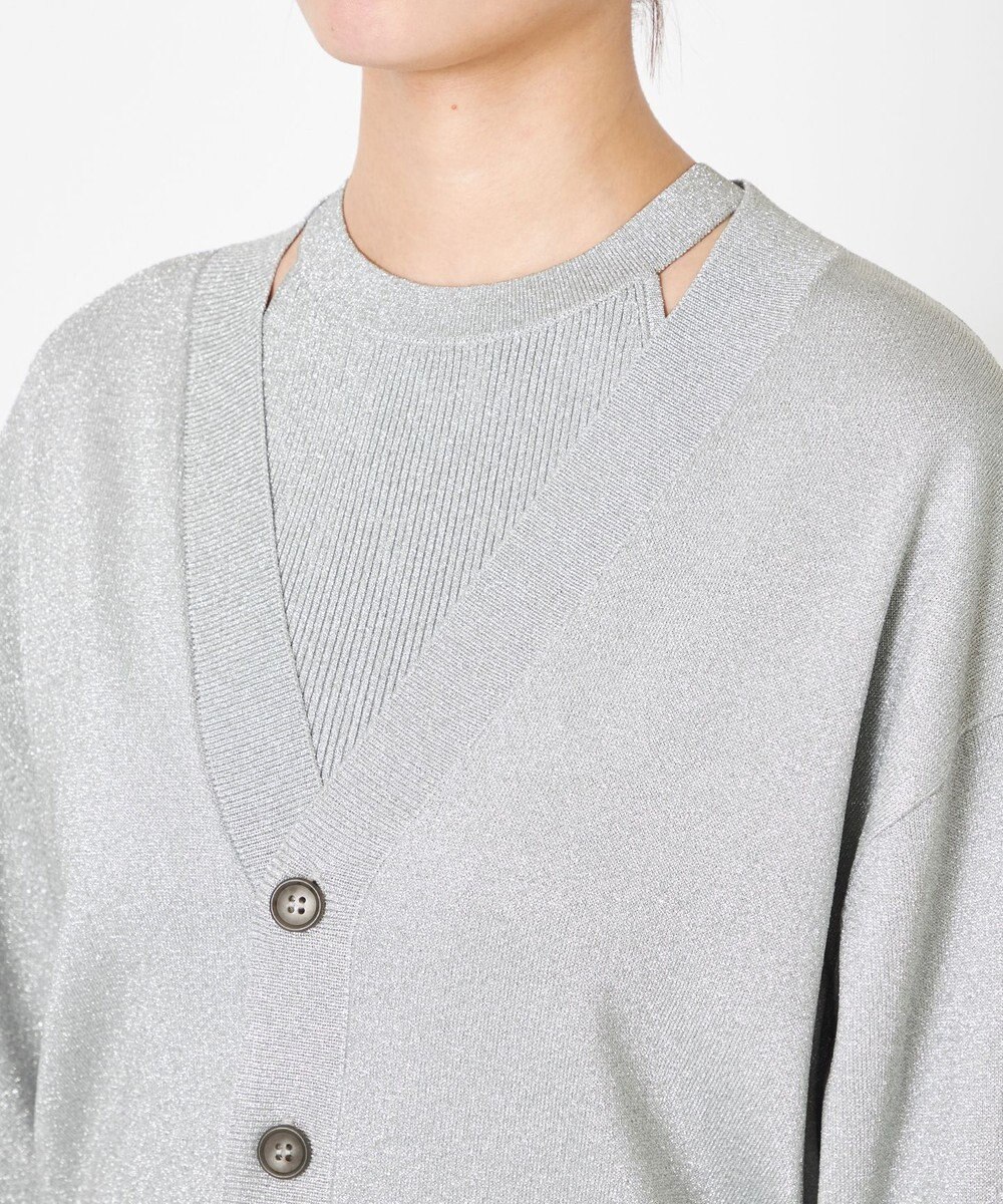 NAVE 【Nave・洗える】ラメニット カーディガン 