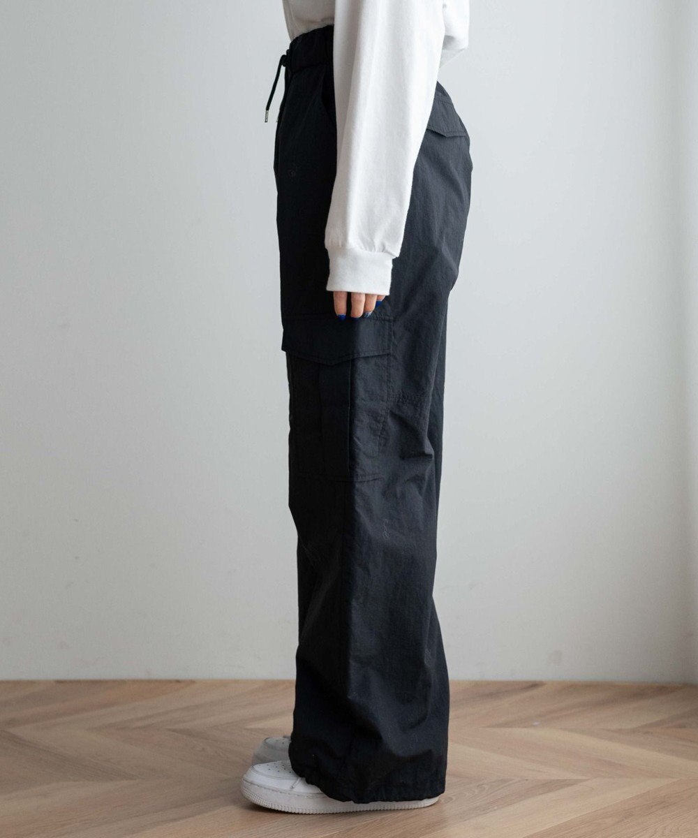 WEGO 【ウエストゴム】ナイロンイージーワイドカーゴパンツ 