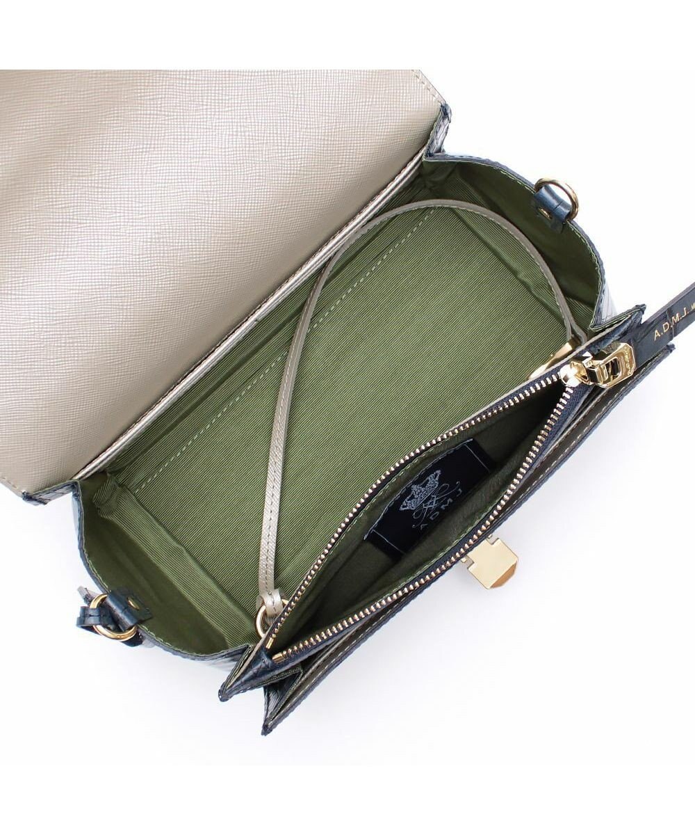 A.D.M.J. 【牛革】クロコ型押しラウンドクラッチショルダー 