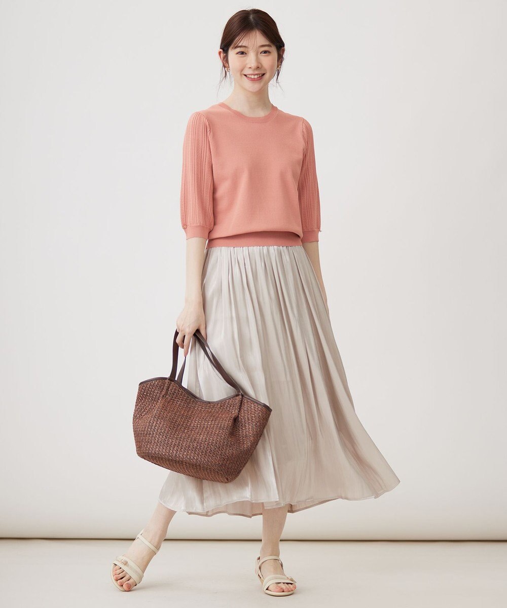 ANY SIS S 【接触冷感 ・UVケア】シアースリーブ ニット 