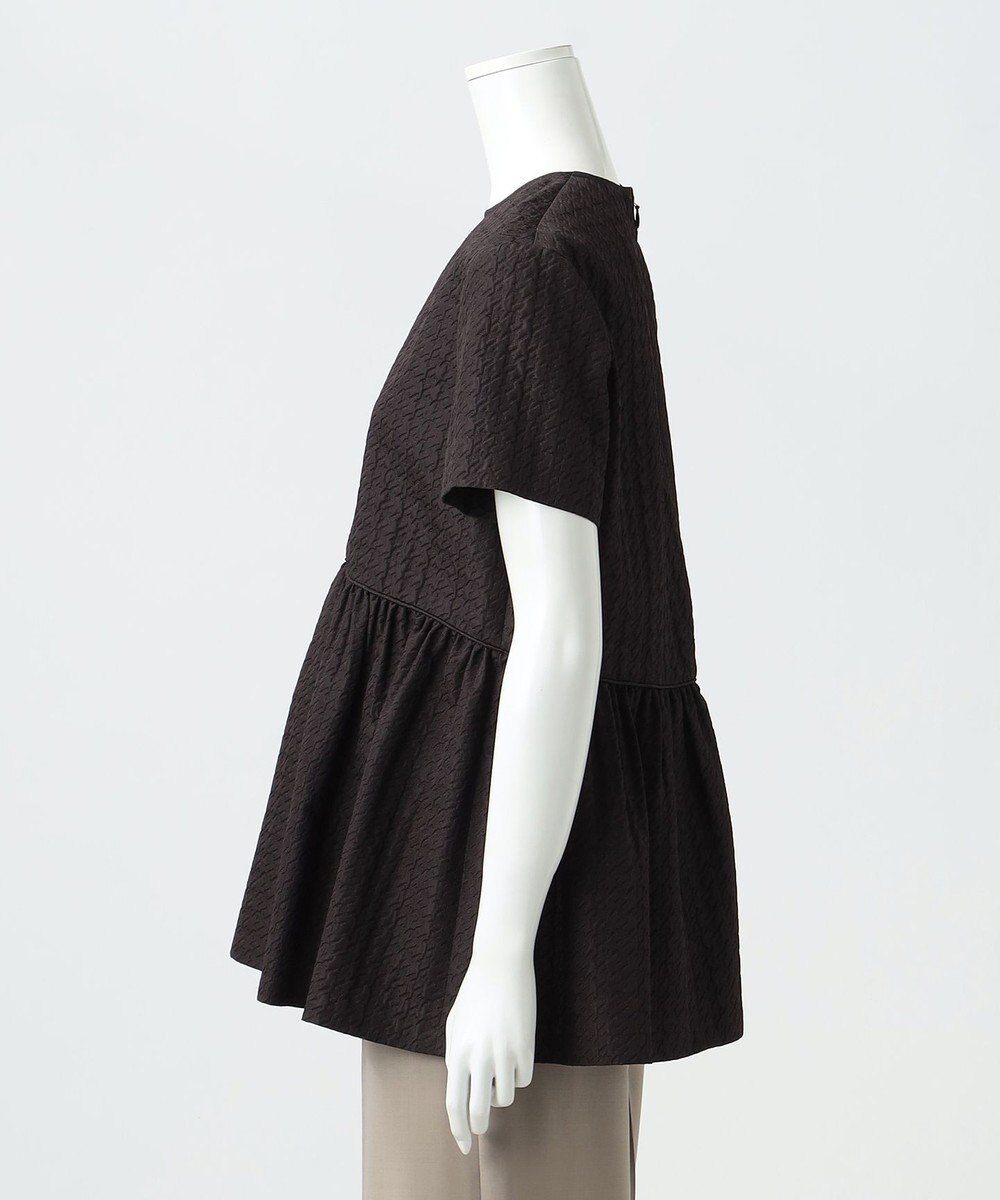 23区 L 【R(アール)】ハウンドトゥースジャカード ペプラムブラウス 