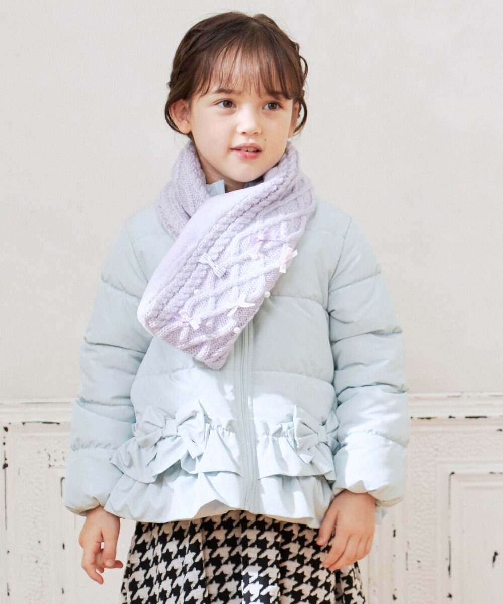 ANY KIDS 【洗濯機OK】中綿リボンコート 