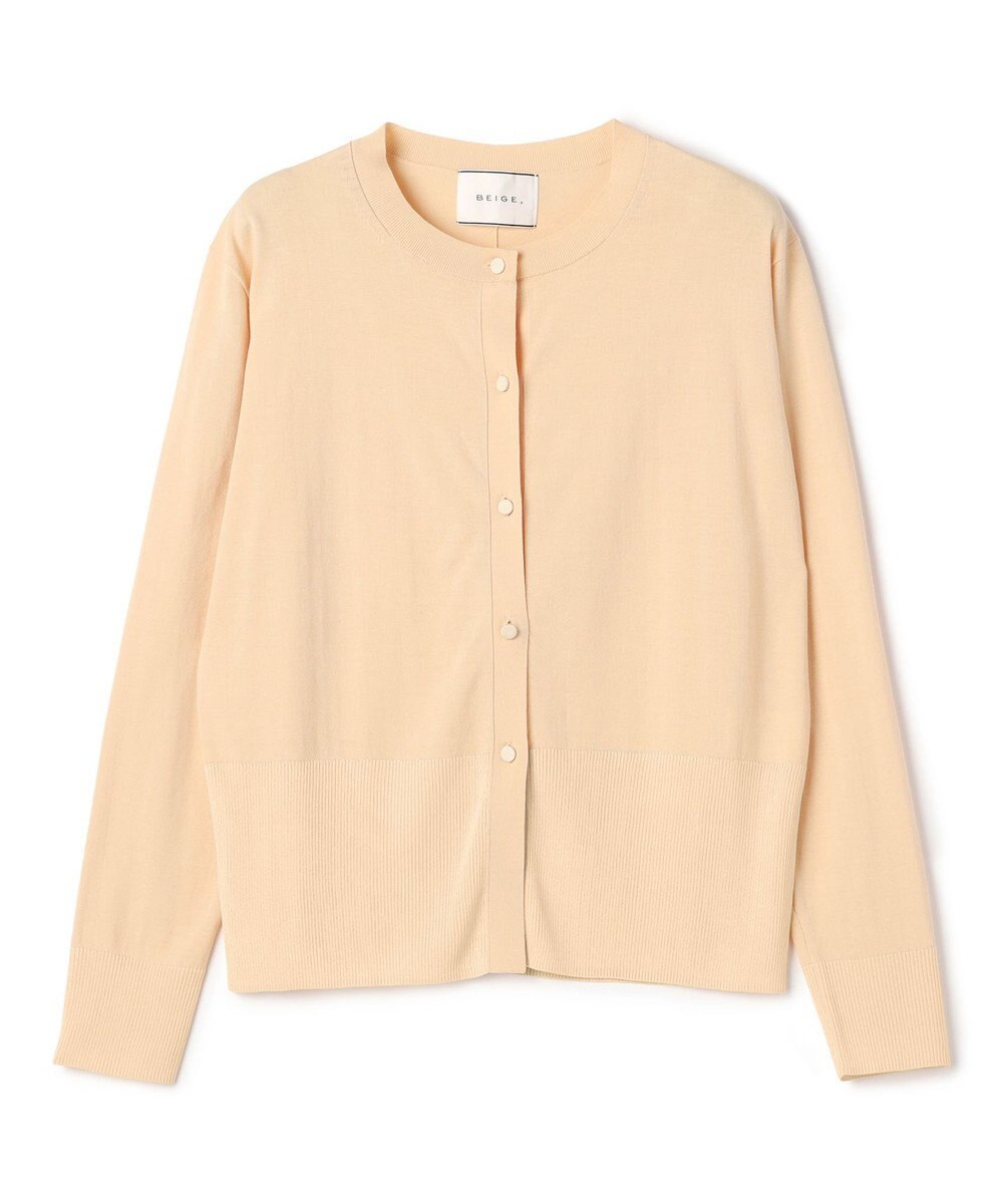 BEIGE， JULIE / コットンシルク クルーネックカーディガン 