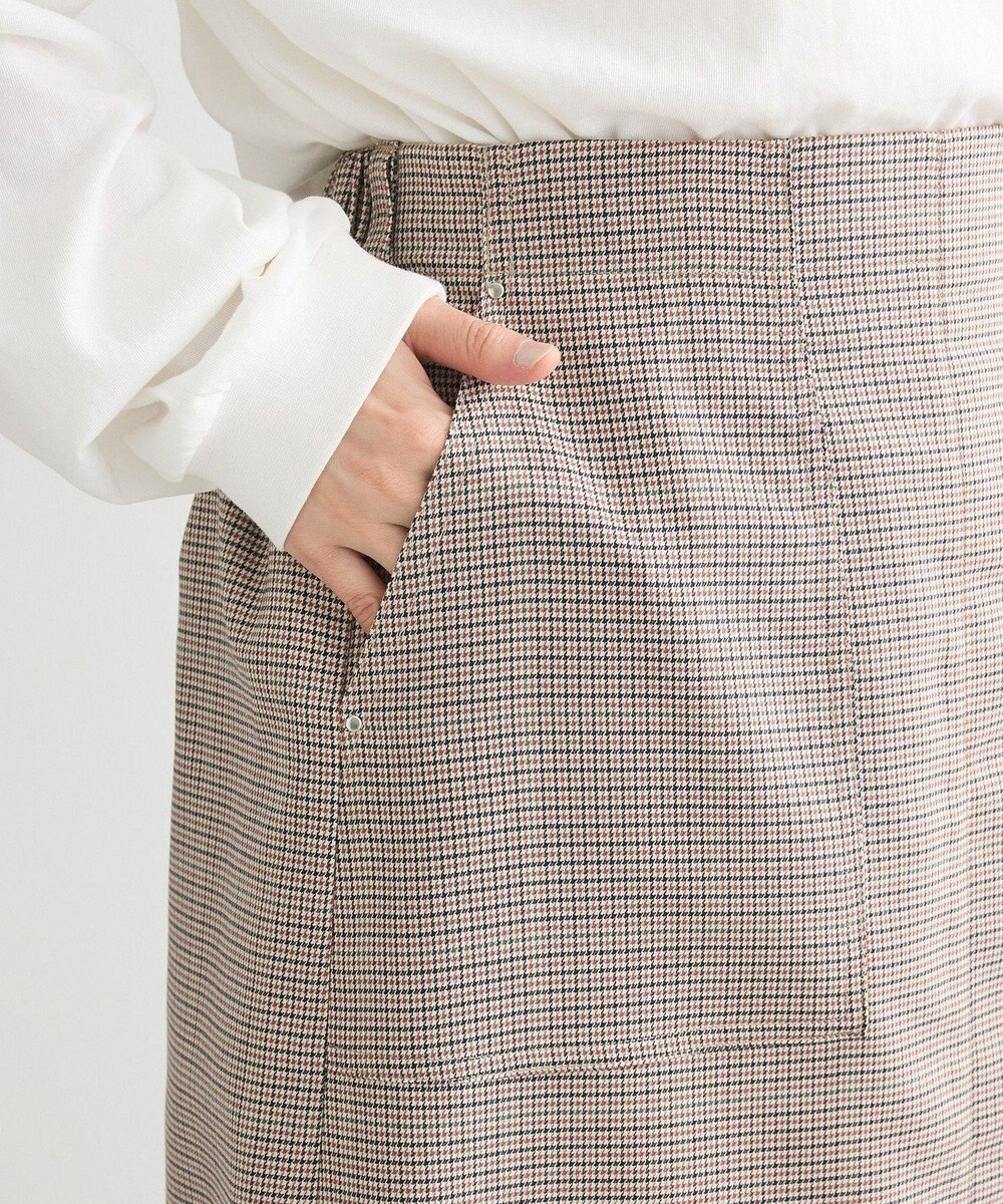 Green Parks きれいシルエットチェックＡラインスカート 