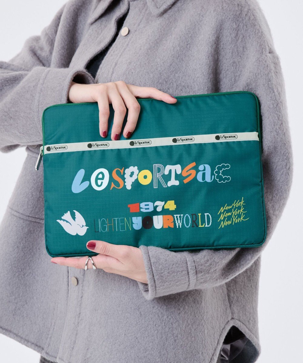 LeSportsac 13 inch Lap Top Case/LSSタイポグラフィPCケース 
