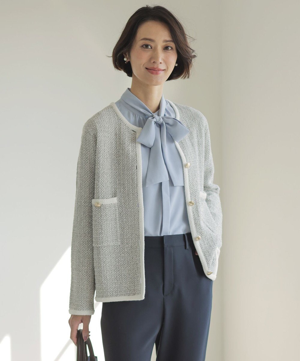 J.PRESS LADIES L NEW TWEED ニット ジャケット 