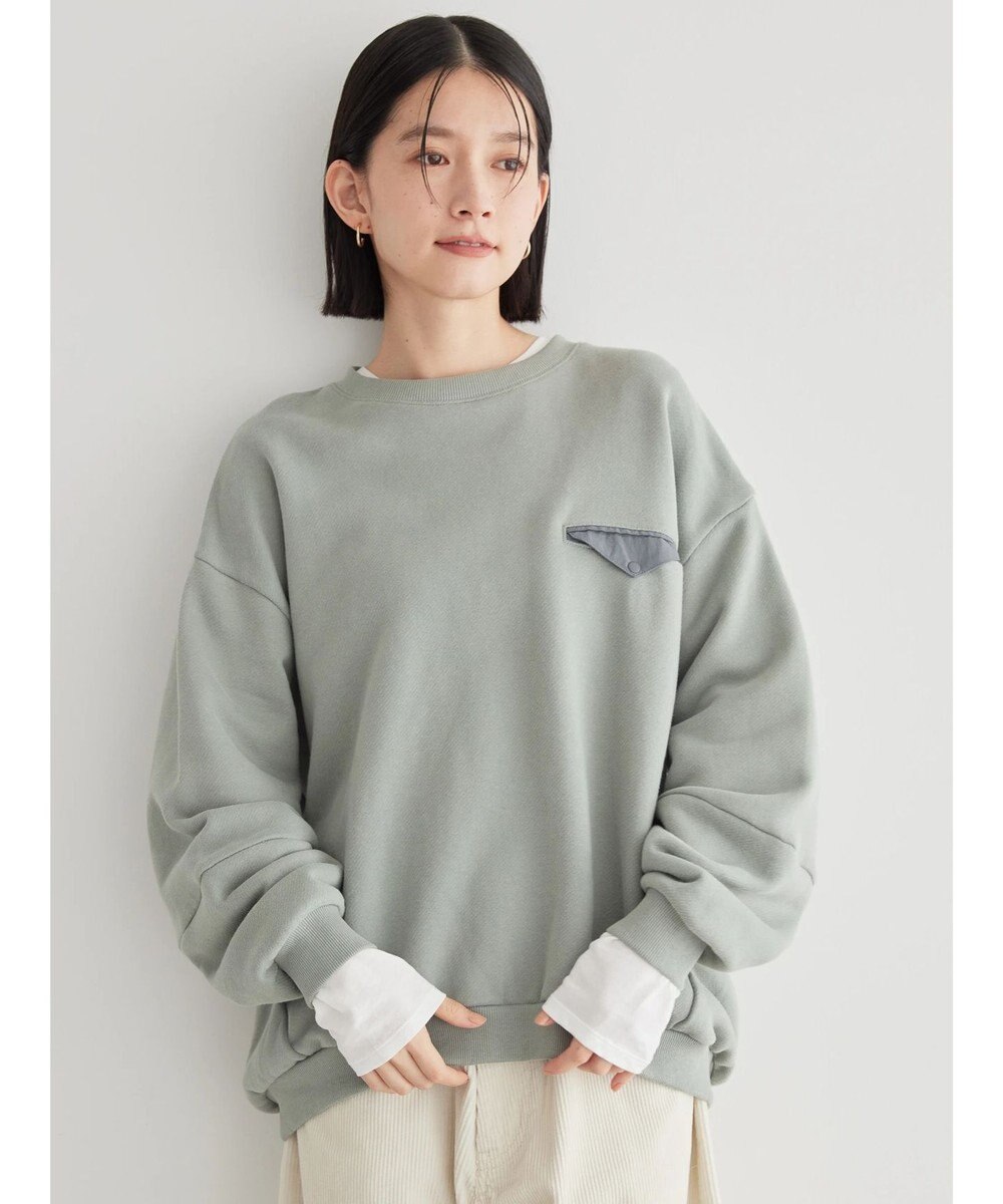 AMERICAN HOLIC ポケット付きバックドレープ裏毛プルオーバー 