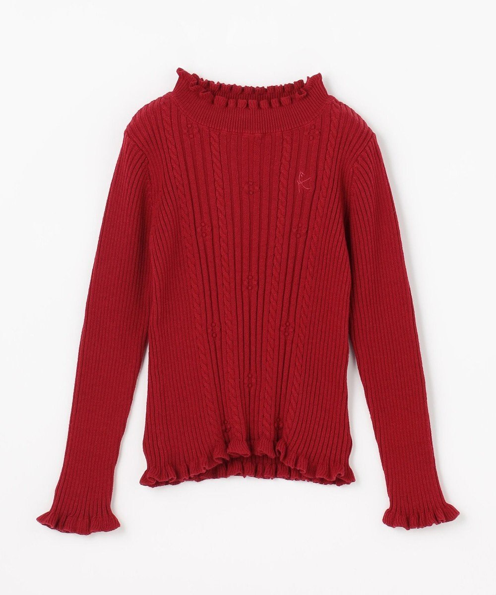 組曲 KIDS 【110-140㎝】フラワードット リブニット 