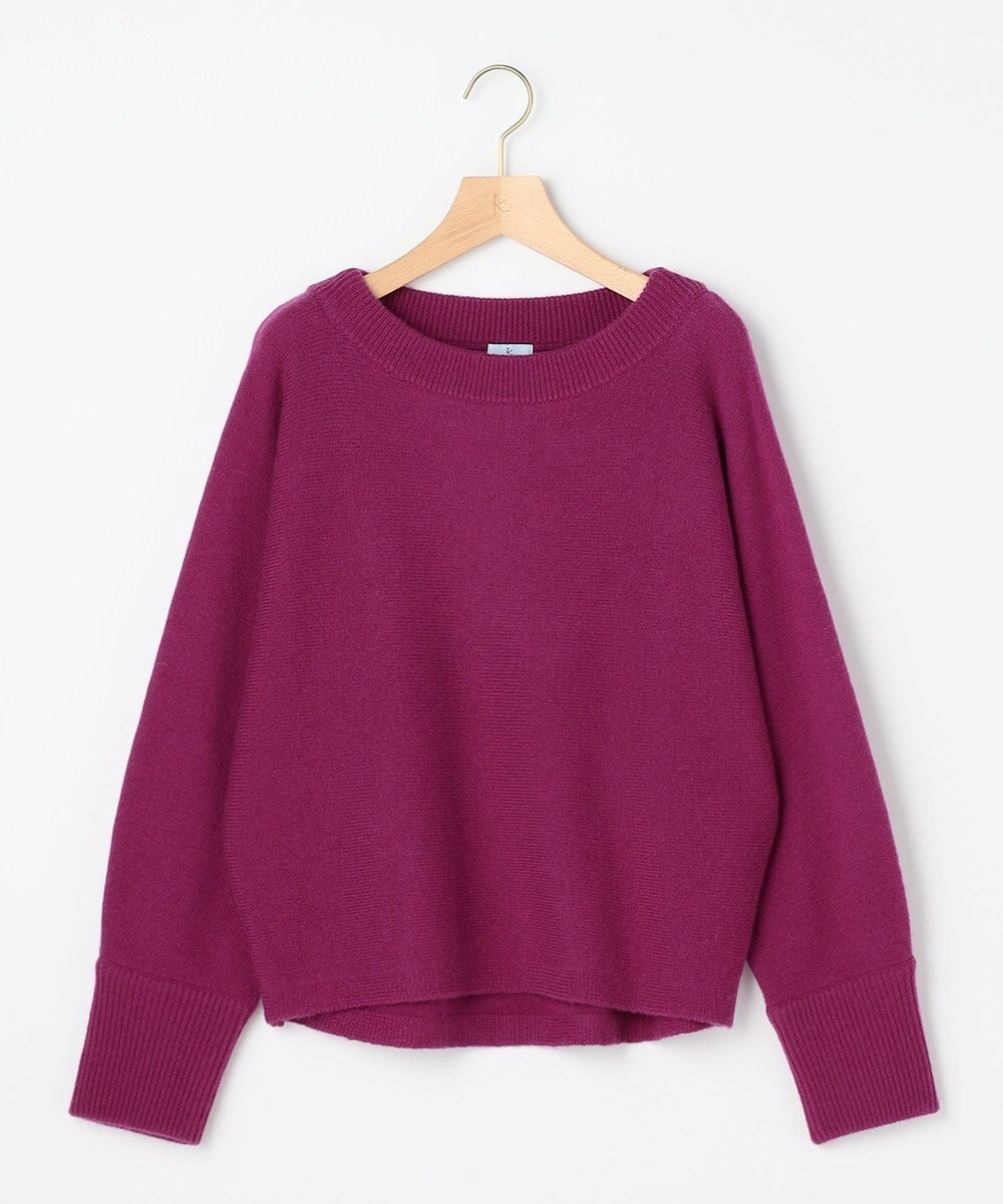 組曲 【加藤ローサさん着用】ウールカシミヤミックスボートネック ニット 