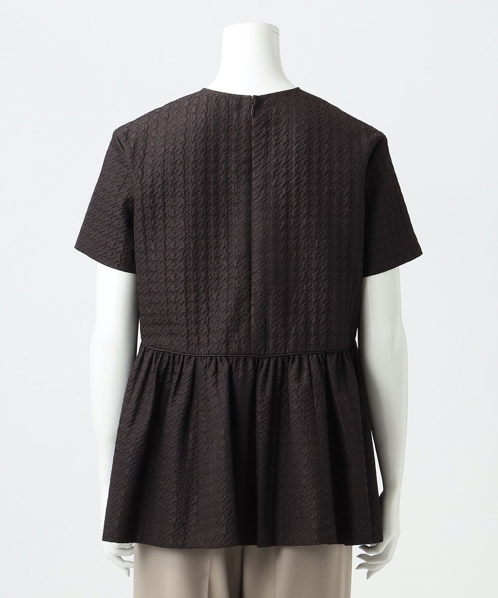 23区 L 【R(アール)】ハウンドトゥースジャカード ペプラムブラウス 