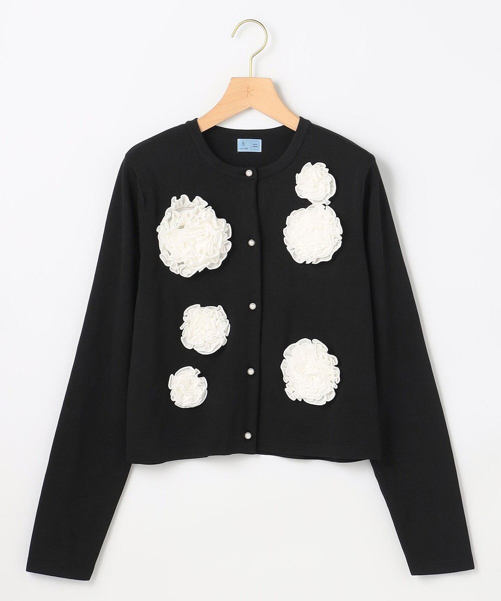 組曲 S 【組曲×setsuko sagittaire】ボンボンフラワーニット カーディガン 