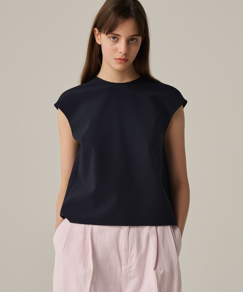 uncrave 【撥水・洗濯機洗い可】プルーフダブルクロス バックオープンブラウス（uncrave WHITE） 