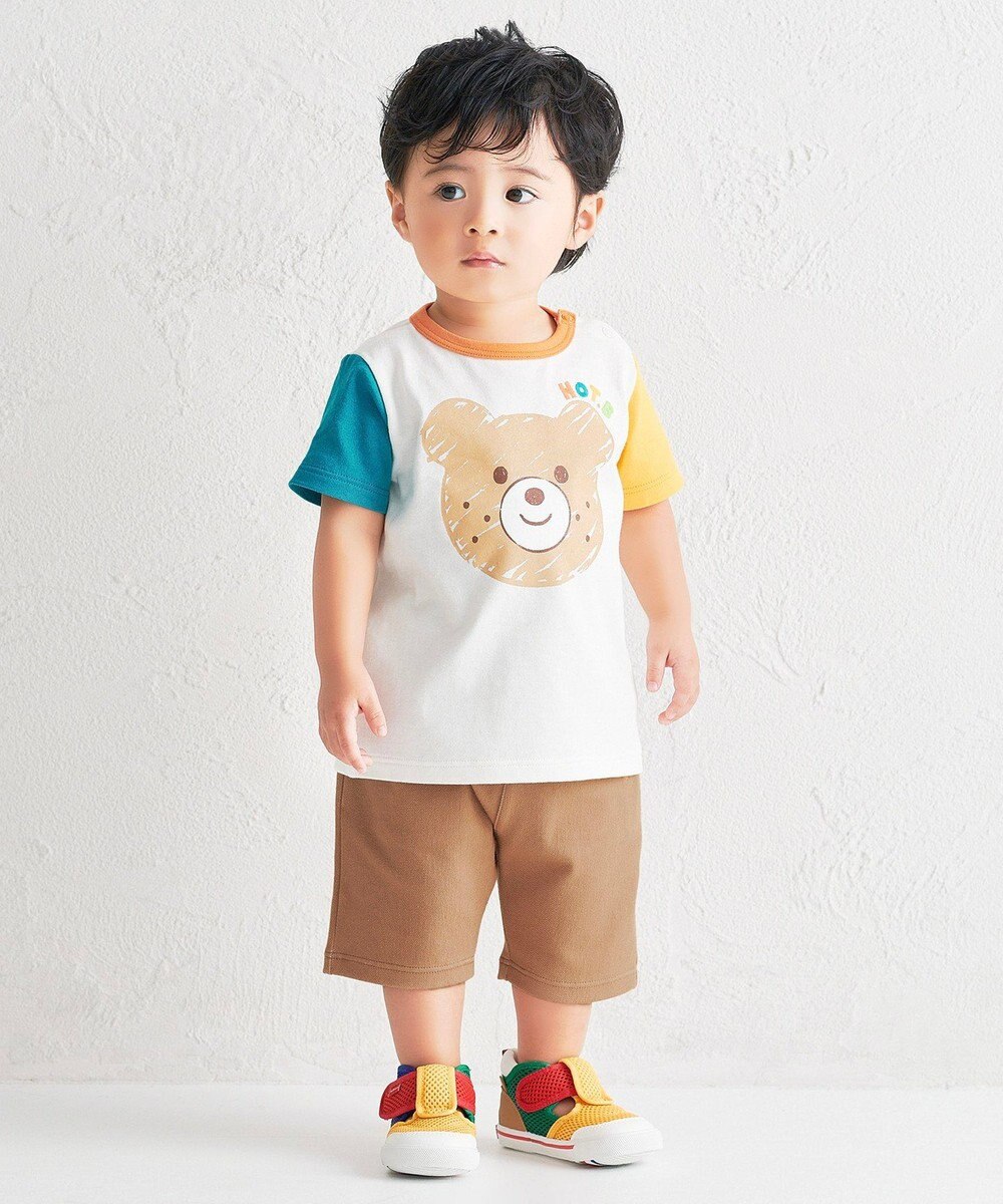 MIKI HOUSE HOT BISCUITS 【80-120cm】カラフルビーンズ フェイスプリント 半袖Tシャツ 