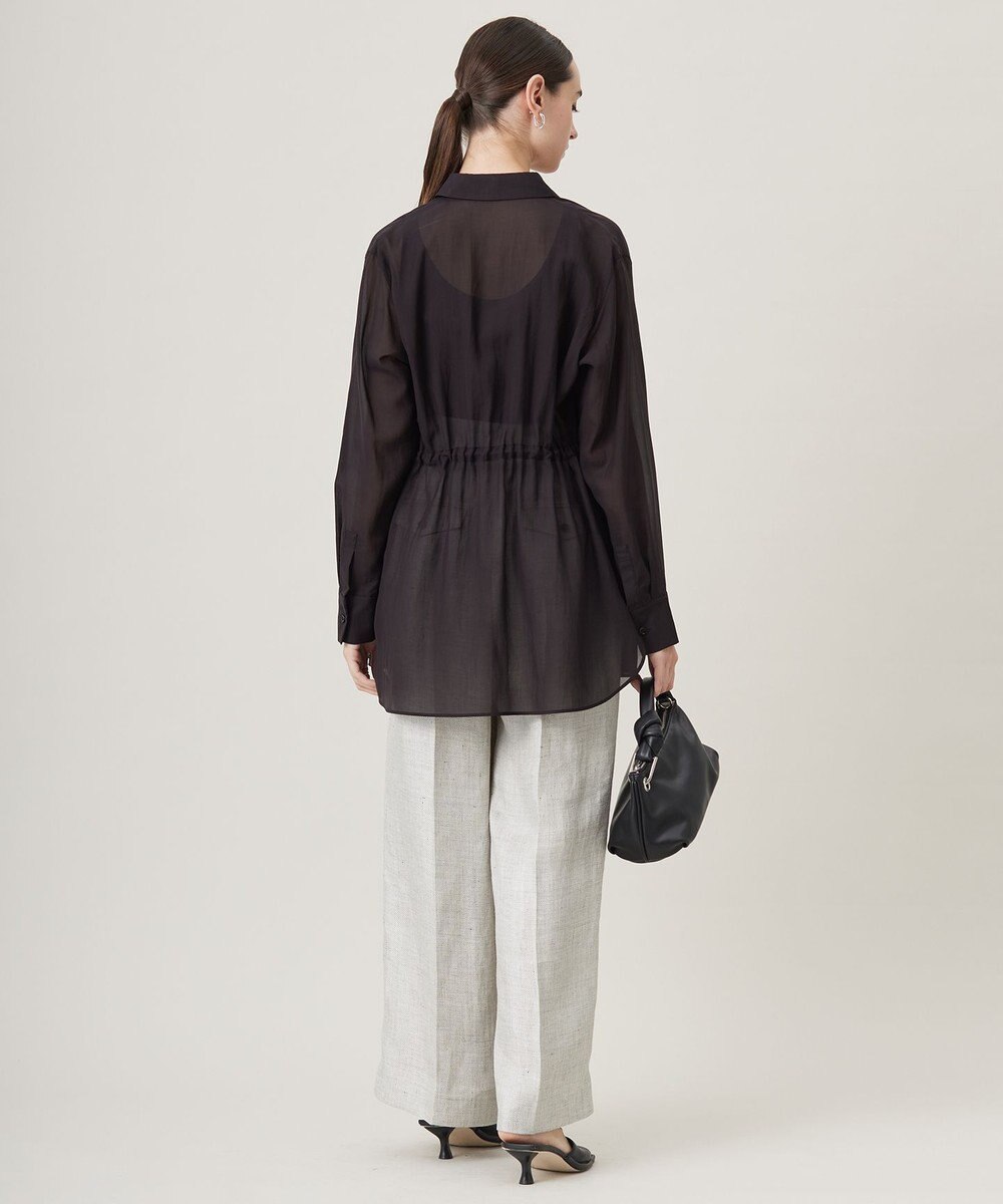 ICB L 【洗える】 PlaXシアーオーガンジー シャツ 