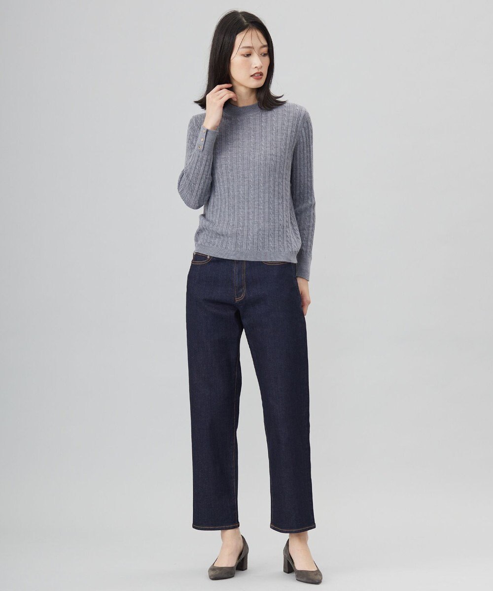 J.PRESS LADIES S 【洗える】BASIC STRETCH DENIM ボーイフィット パンツ 
