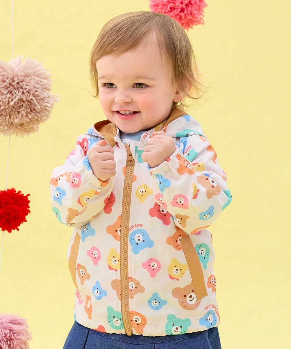 MIKI HOUSE HOT BISCUITS 【80-120cm】カラフルビーンズ 総柄ウインドブレーカー 