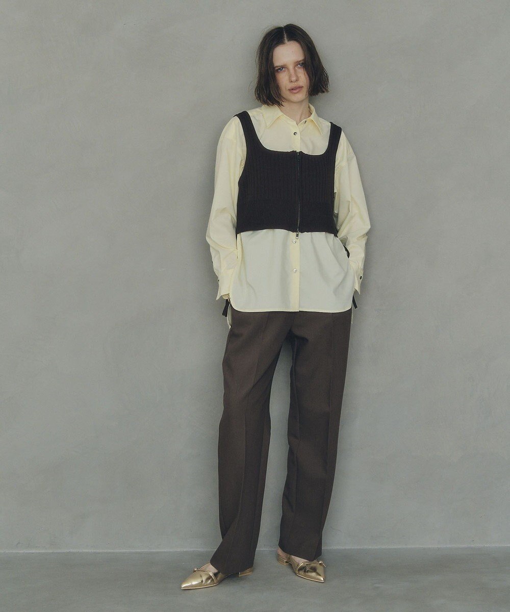 YECCA VECCA ウエストデザインワイドストレートパンツ 