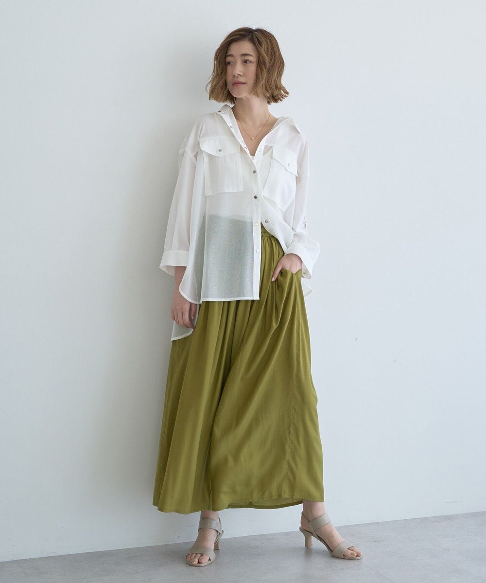 YECCA VECCA シルキータックワイドパンツ 