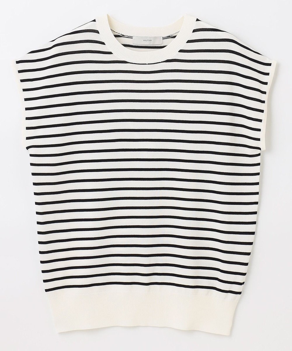 ANY 【UVケア/接触冷感/アンチピリング】クールタッチフレンチスリーブニット 