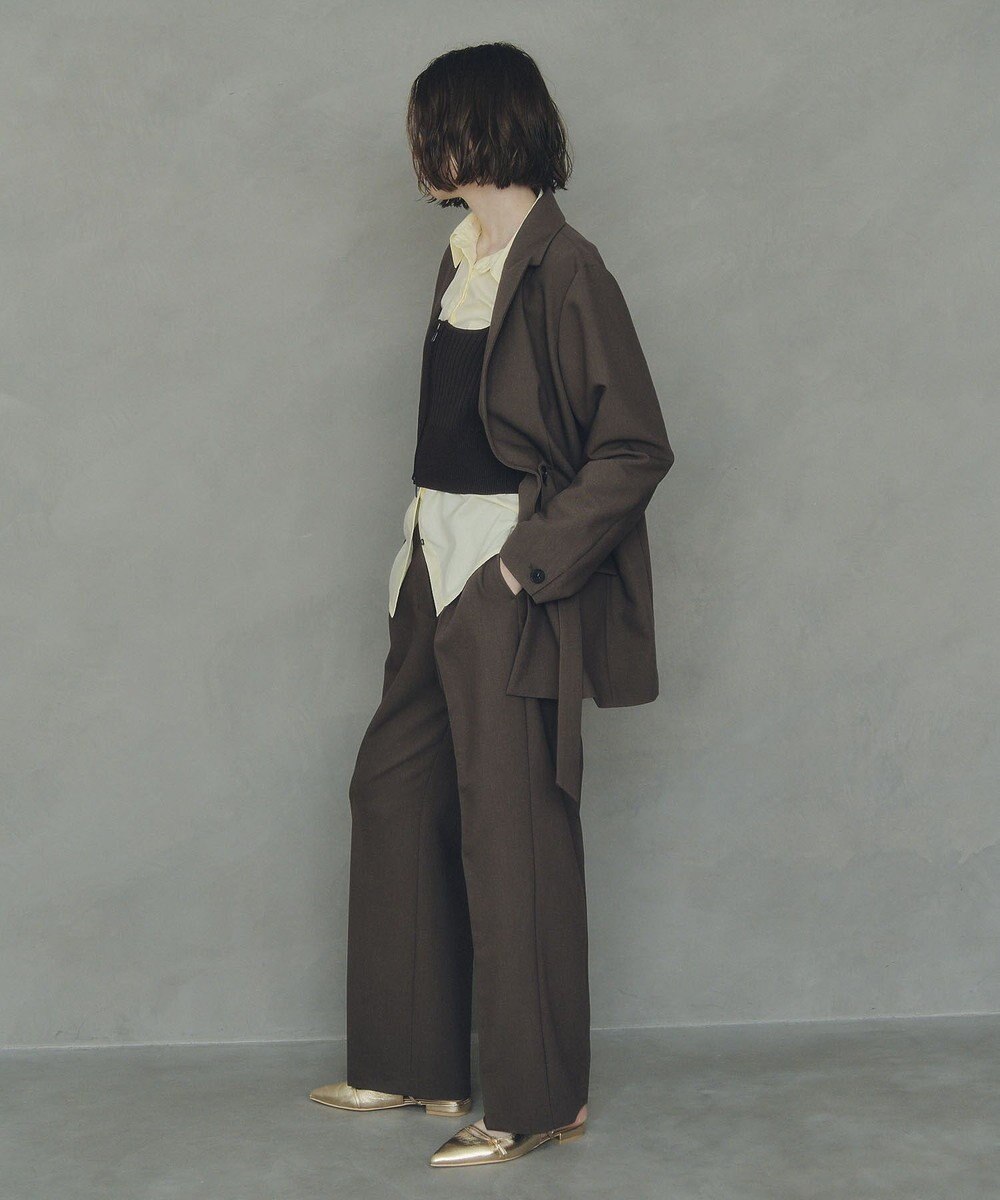 YECCA VECCA ウエストデザインワイドストレートパンツ 