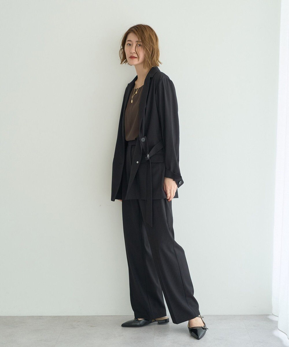 YECCA VECCA ウエストデザインワイドストレートパンツ 