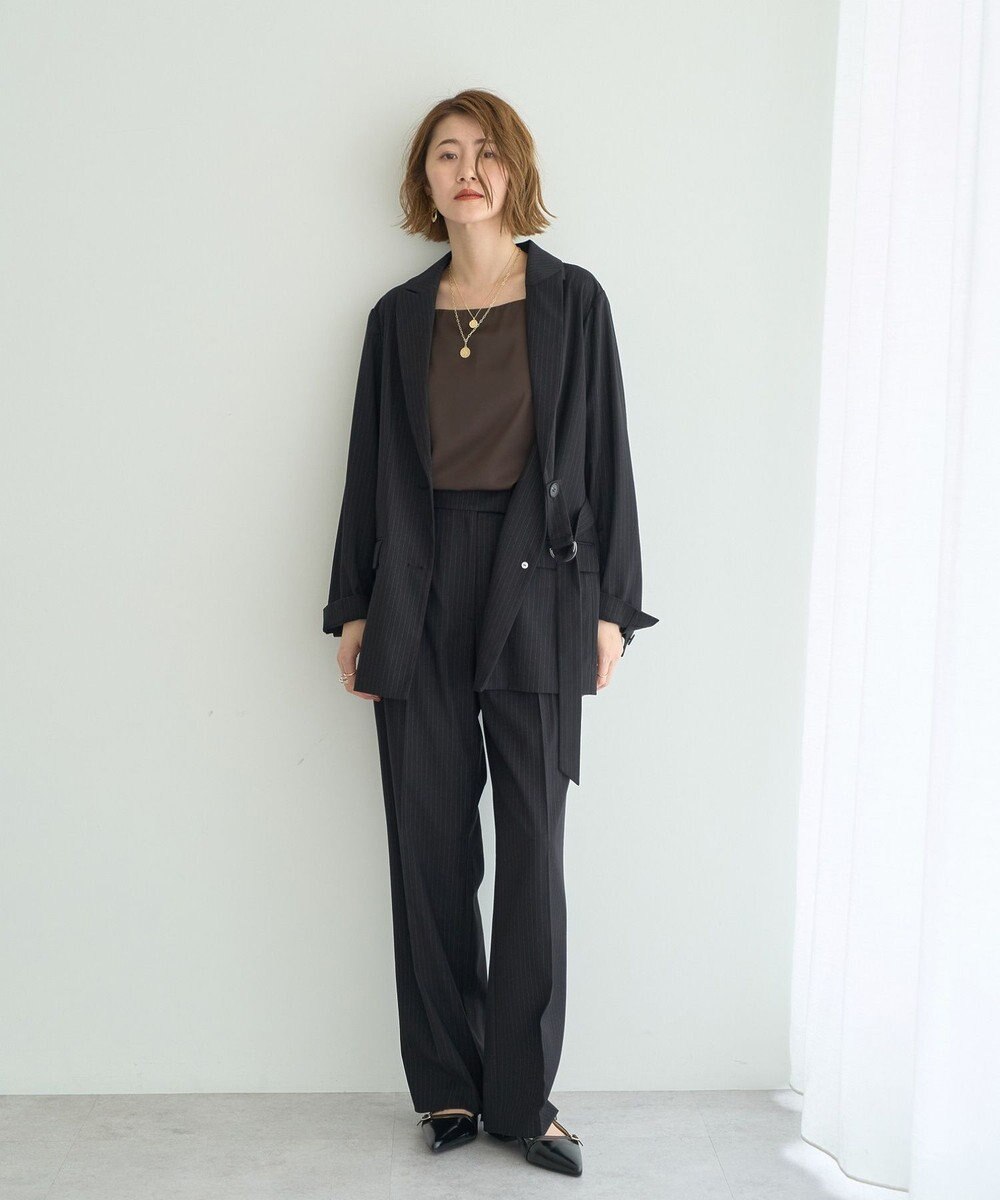 YECCA VECCA ウエストデザインワイドストレートパンツ 