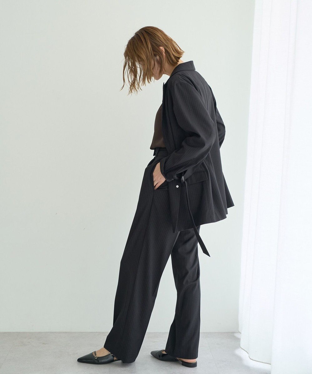 YECCA VECCA ウエストデザインワイドストレートパンツ 