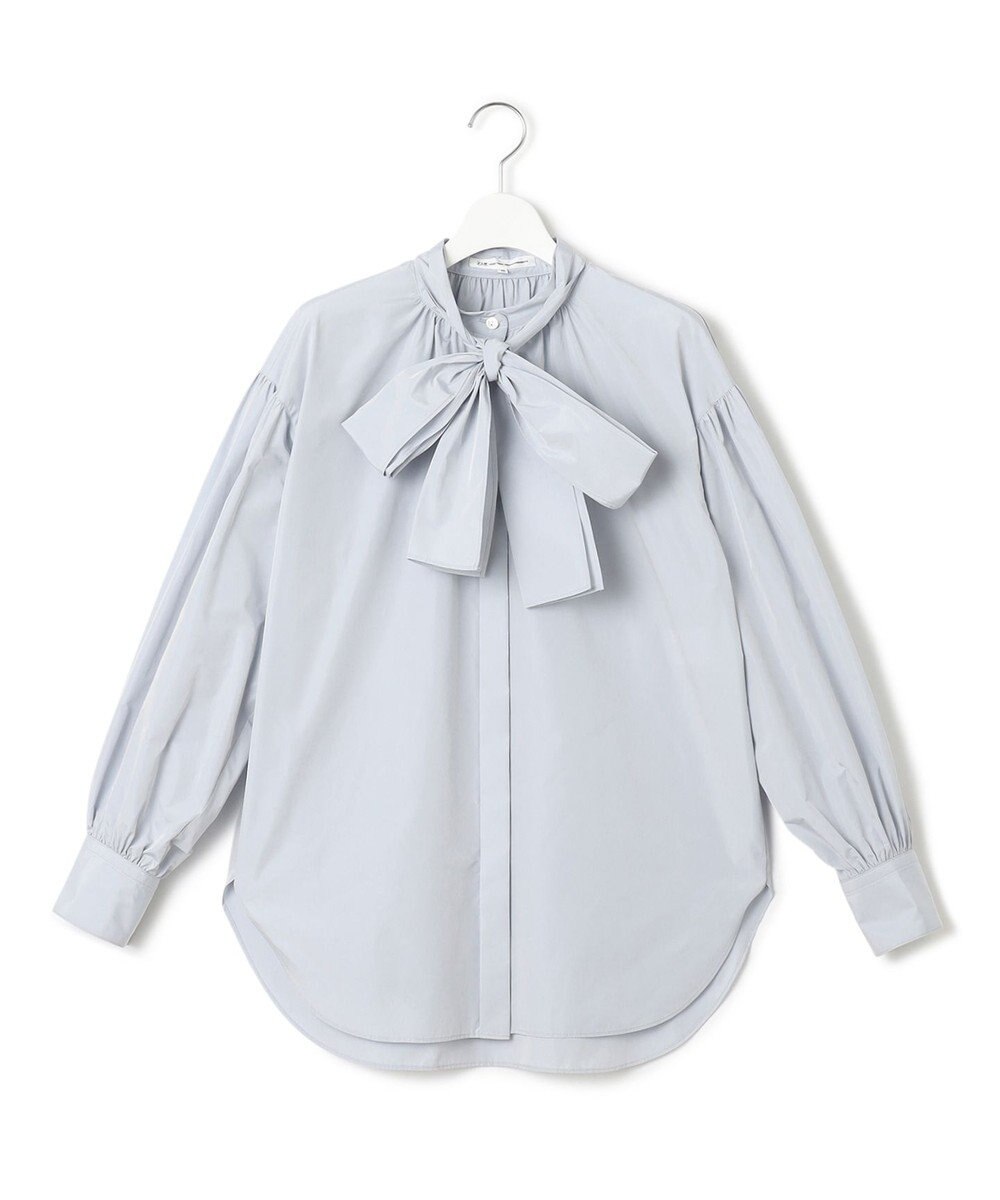 23区 【洗える】ライトメモリータフタ ボリュームボウタイ ブラウス 