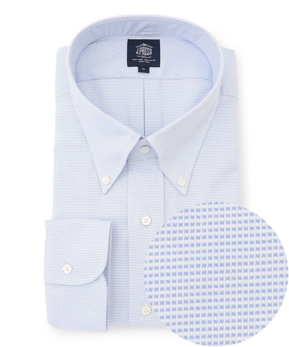 J.PRESS MEN 【KING SIZE】【PREMIUM PLEATS / 形態安定】ピンヘッド ドレスシャツ / B.D. 