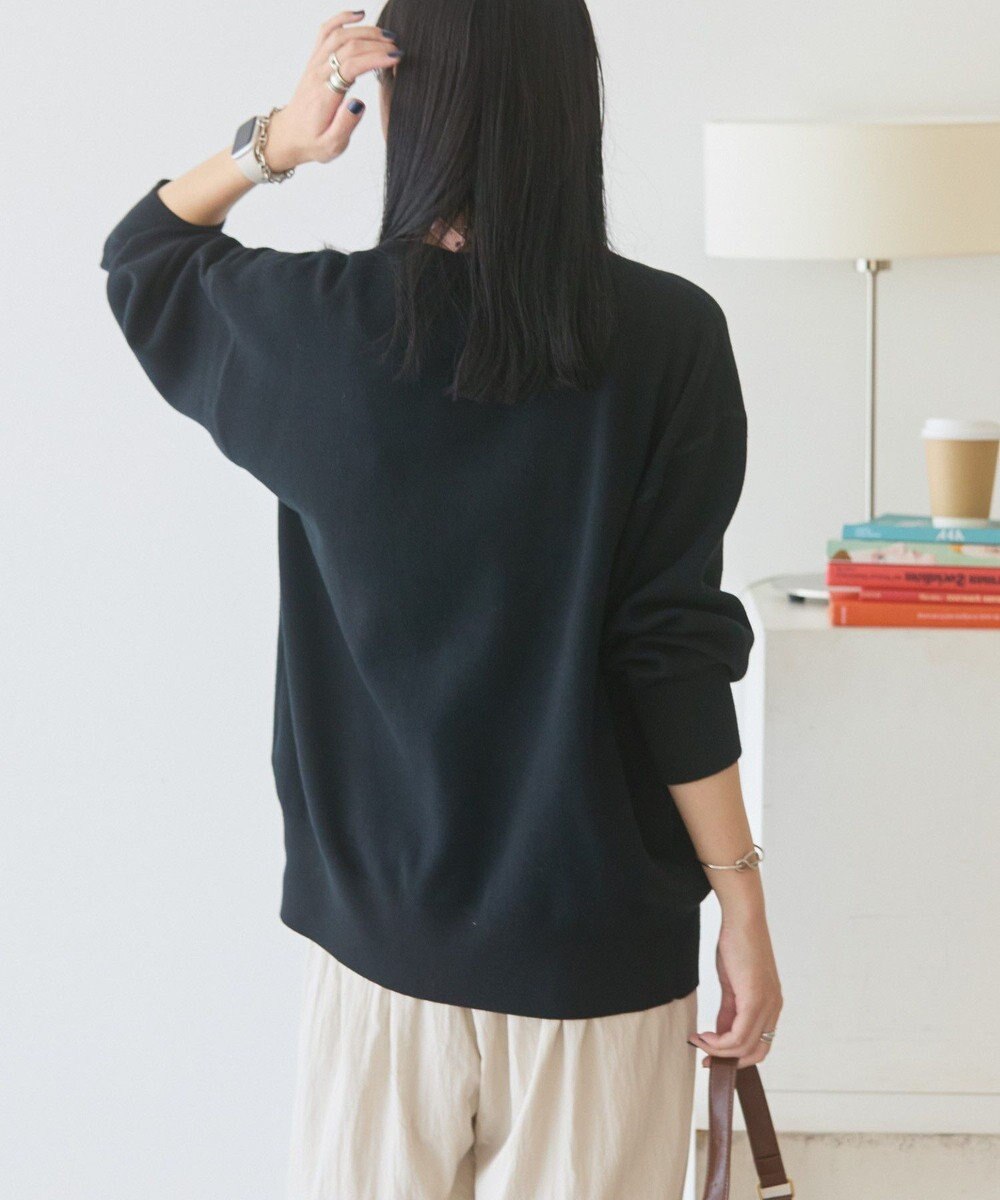 AMERICAN HOLIC コットンブレンドスウェットライクロゴニットトップス 