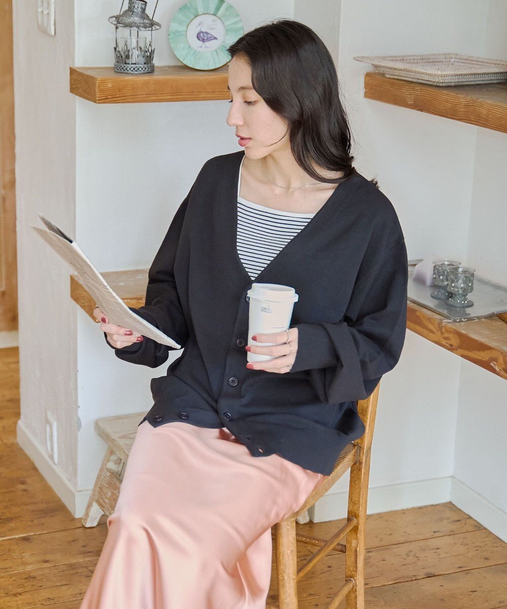 WEGO 【ユニセックス着用ITEM/MLサイズ展開】ドロップショルダーカーディガン 