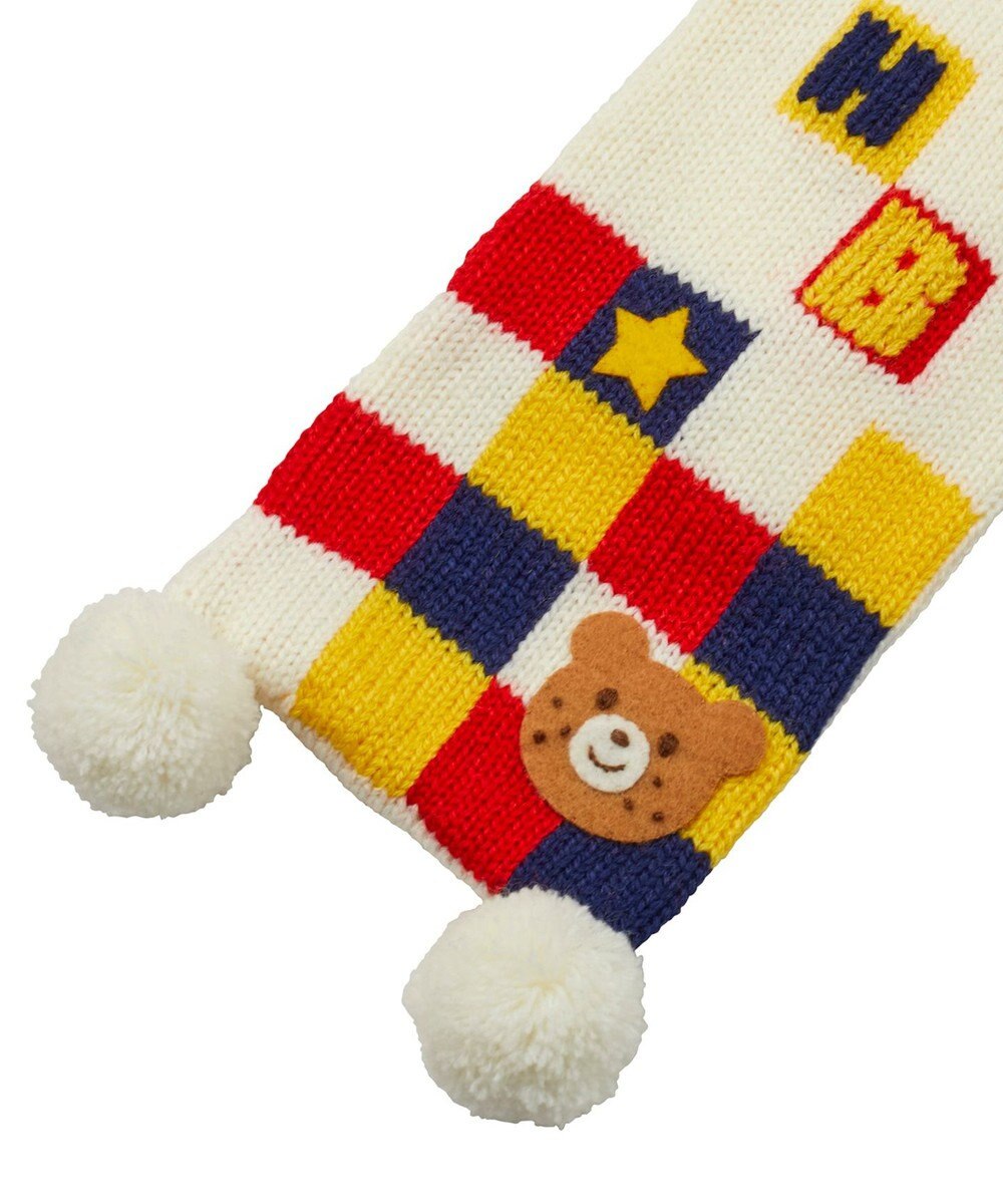 MIKI HOUSE HOT BISCUITS カラフルブロック マフラー 