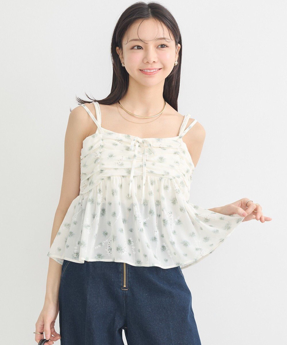 earth music&ecology 花柄ギャザーキャミビスチェ 