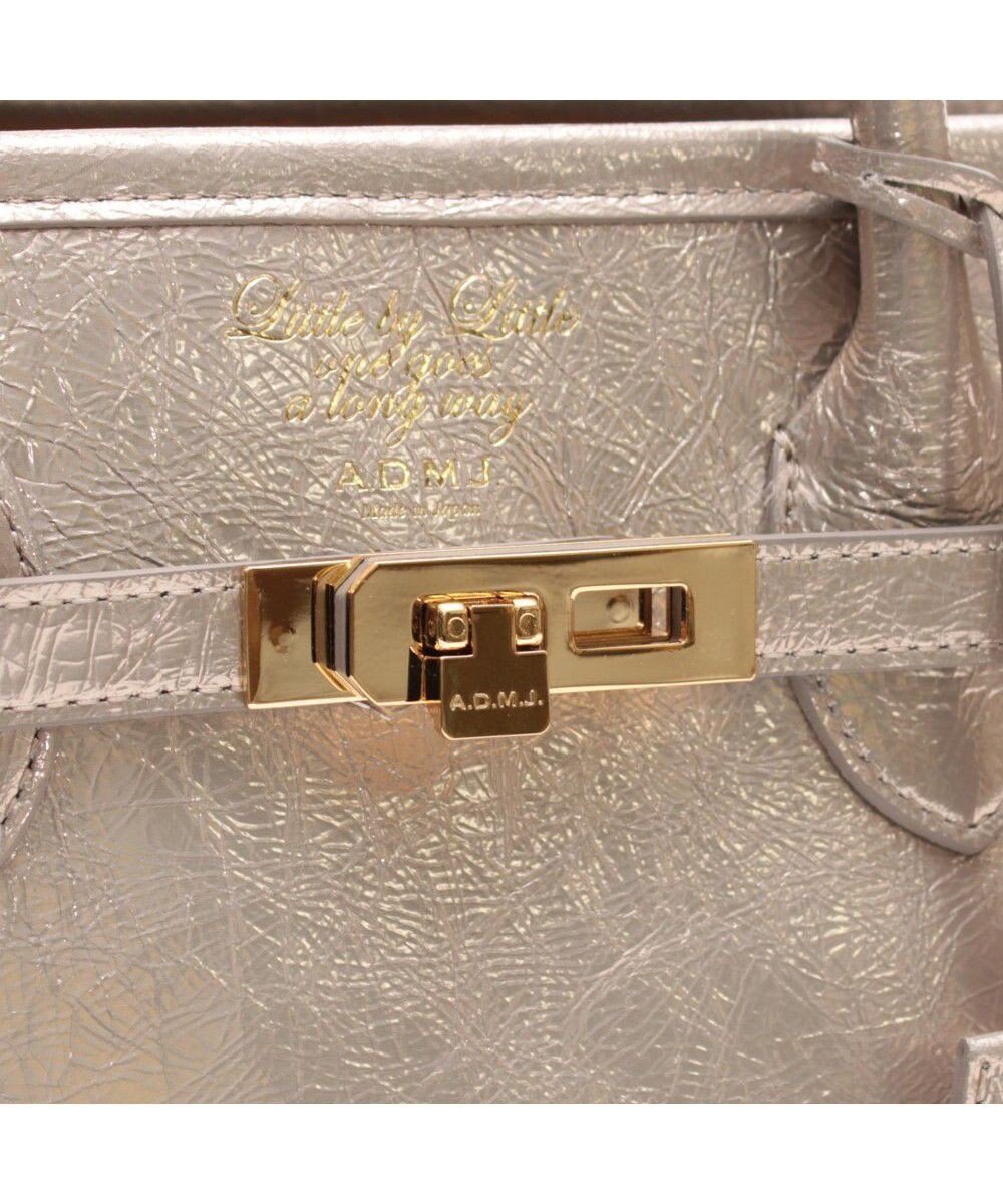 A.D.M.J. 【牛革】クラックメタル/イタリアンレザー前金具付トートM 