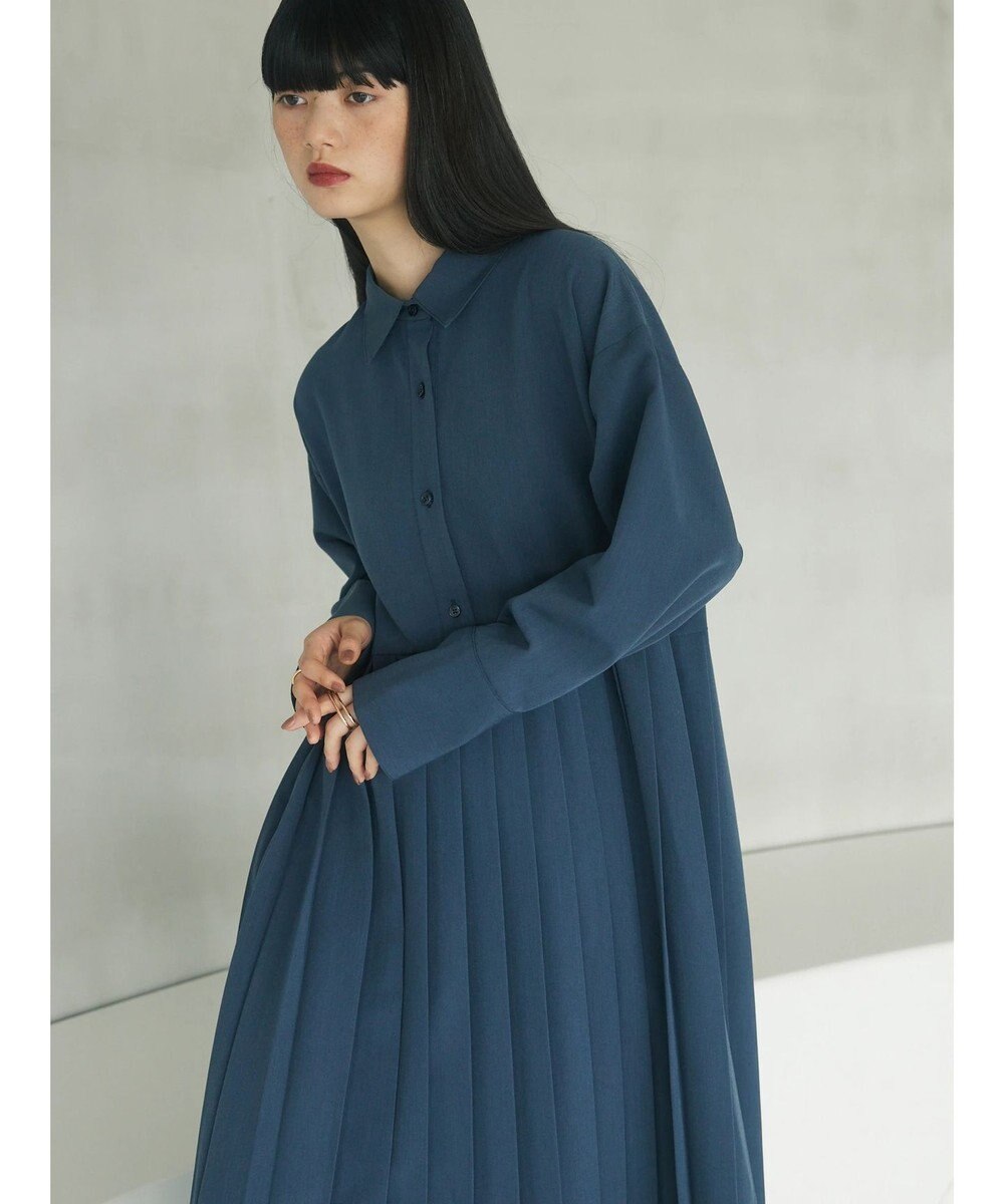 Green Parks armonia．プリーツシャツワンピース 