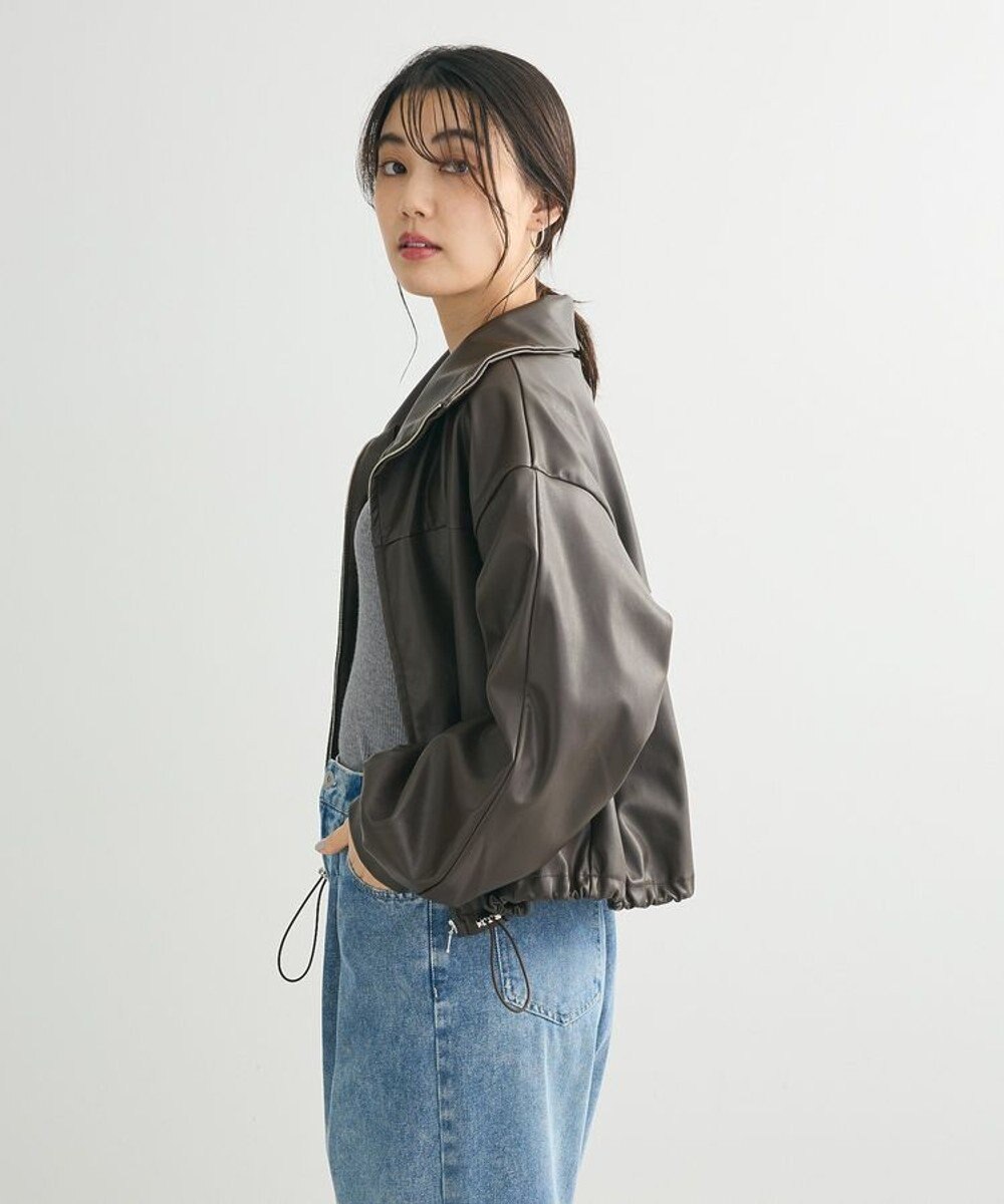 Green Parks フェイクレザードロストブルゾン 