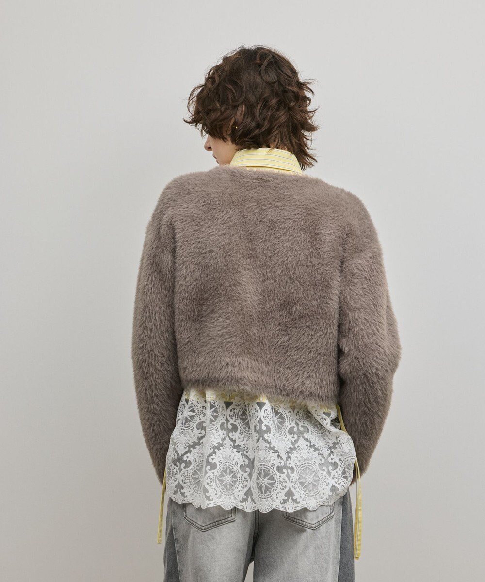 GRACE CONTINENTAL フェザーショートニットカーディガン 